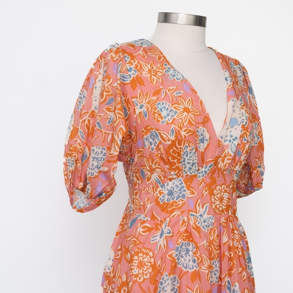 Trovata Birds of Paradis -  Gia Cotton Puff Sleeve Dress. - Picture 8 of 14